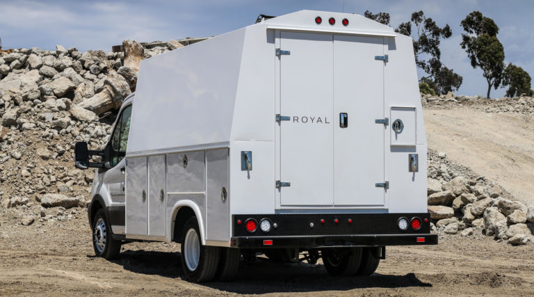 Royal Truck Body SSTS12575 transit with RSV plummbing body rsvtransitrearcomplete - Transit 125" Super Structure 75" Tall DRW