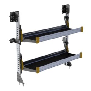 fold away cargo van foldable shelving system 2 levels 47 5h x 48w f4 ra48 2 - Fold-Away Cargo Van Foldable Shelving System, 2 Levels, 51"h x 48"w - F4-RA48-2